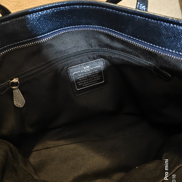 Coach Navy Leather Tote Bag - Picture 4 of 4